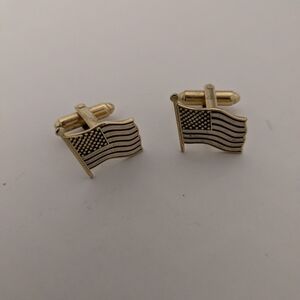 Gold American Flag Cufflinks